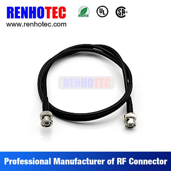 2 BNC Jack Electric Coaxial Connector Custom Cable Assembly